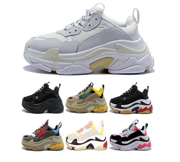 

2019 fashion designer shoes paris 17fw triple s sneakers for men women black red white green pink casual dad shoes tennis increasing shoe