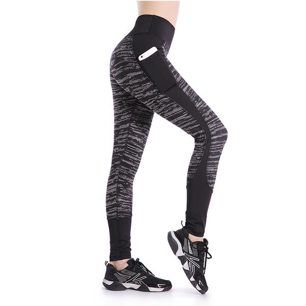 

east hong women's sports yoga elastic high waist pants gym running sport leggings, Black;blue