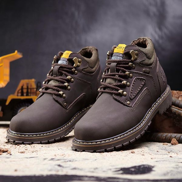 

winter super warm men snow boots fashion england retro leather men boots waterproof casual shoes male rubber big size hx-156, Black