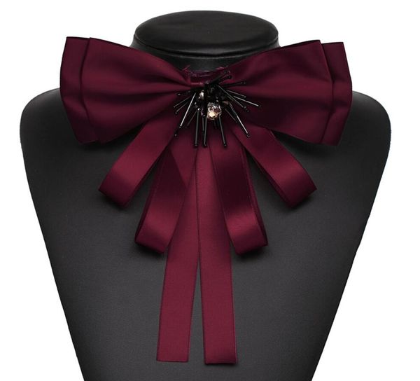 

new classic cloth clip women tie bow brooches fashion lovely bow charming statement scarf brooches pins, Gray