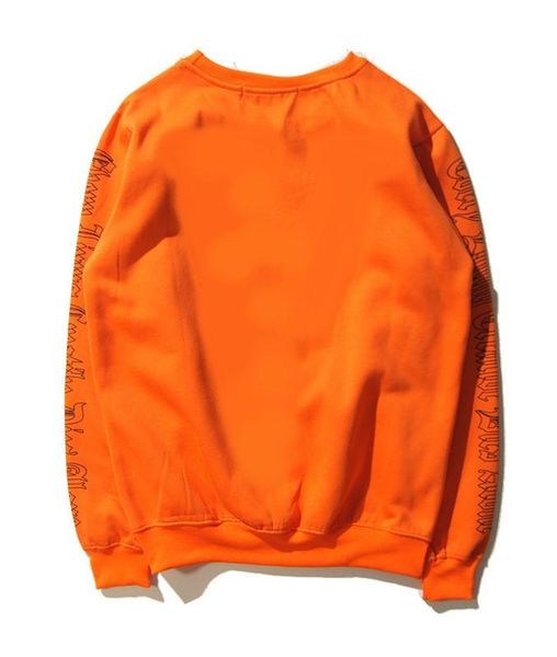 

новая мода off streetwear свободный свитер оранжевый цвет печати белый пуловер свитер хлопка письмо пуловер толстовка m-2xl размер, Black