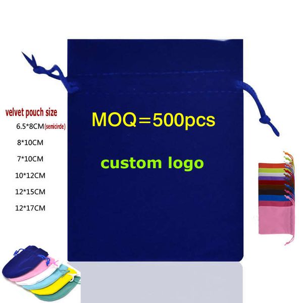 

customized printed logo gift velvet bag with drawstring/jewelry small gift pouch