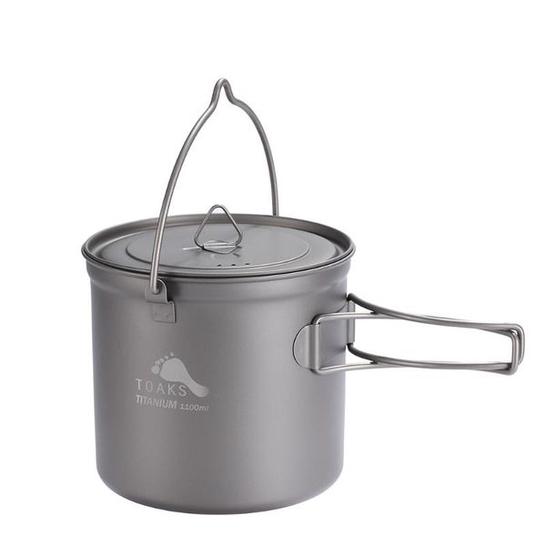 

toaks outdoor hang pot camping hiking ti titanium cookware picnic hang pot ultralight 1100ml pot-1100-bh