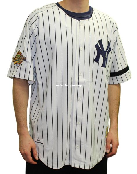 

wade boggs new york #12 mitchell & ness retro 1996 jersey, Black;blue