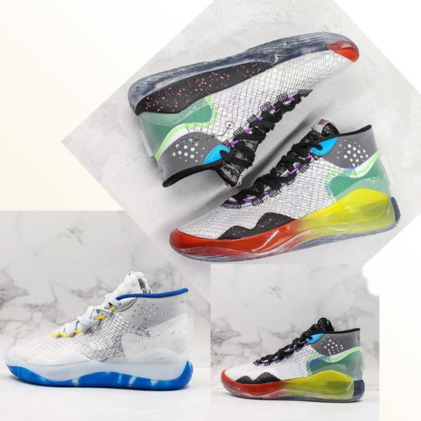 

2019 новый баскетбольная обувь zoom kd12 ep белый синий красочные мужские дизайнер водонепроницаемый спортивные кроссовки на открытом воздух