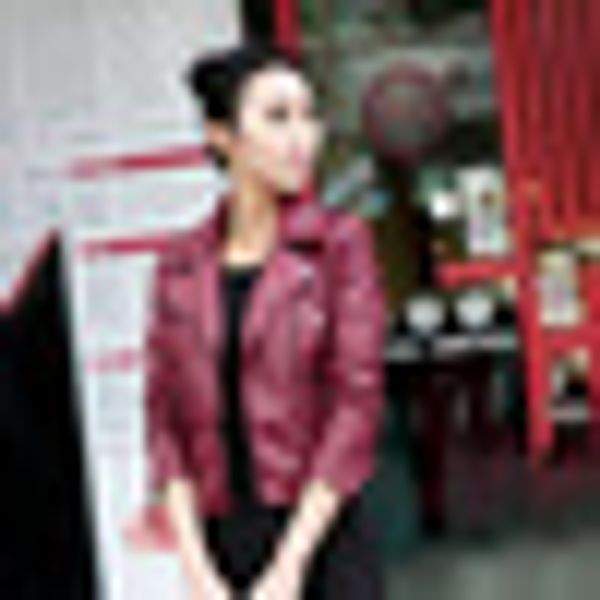 

women's polyurethane leather coat casual motorcycle zipper lapel slim fit cool coat new fashion, Black;brown