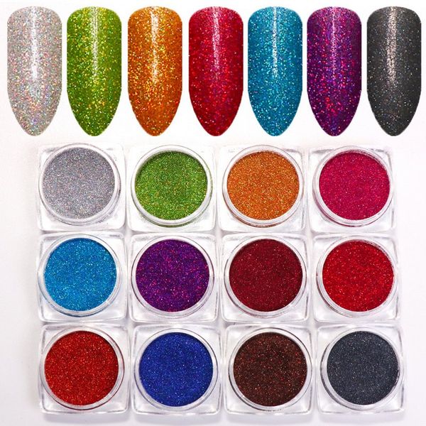 1pot Laser Mermaid Nail Art Glitters Colorful Mirror Powder Holo