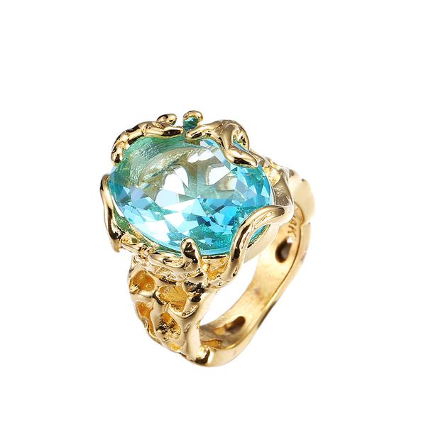 

18k gold diamond jewelry ring valentine gift rings for women bague sapphire ring dainty cirle gemstone jewelry hollow bizuteria, Golden;silver