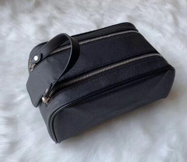 

2019 canvas oxidizing leather cosmetic pouch m47515 famous brand designer zippy toiletry bag makeup case