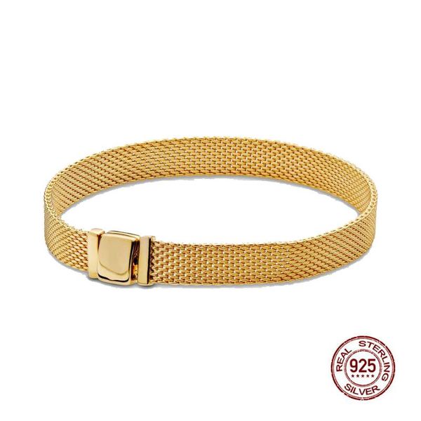 

jrsr new 100% 925 sterling silver bracelet reflexion mesh bracelet reflexion friendship bangle for women diy jewelry gift, Black