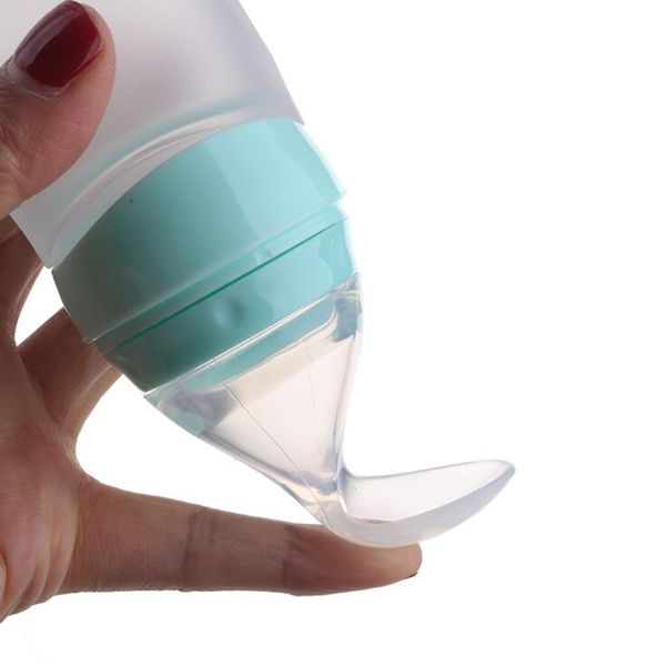 2019 Baby Squeezing Feeding Spoon Silicone Training Scoop Rice
