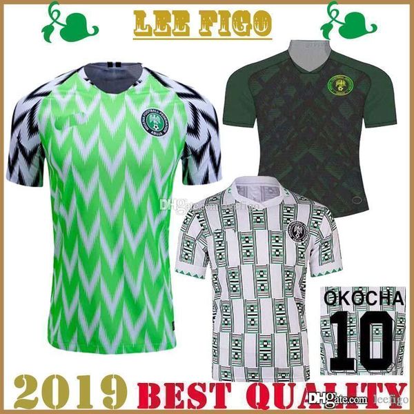 

2019 africa cup nigeria home away occer jer ey 1994 retro nigeria okocha mu a mikel mo e football jer ey hirt, Gray;blue