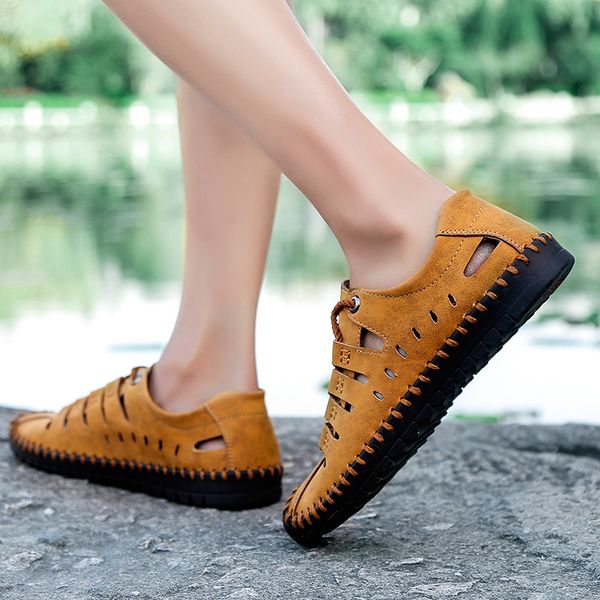 

large size mens real leather shoes man casual shoe 45 46 47, Black