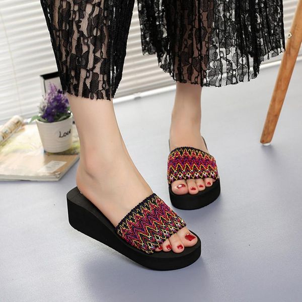 

2018 beach sandals women summer wedges sandals indoor outdoor flip-flops beach shoes zapatos de mujer 0731