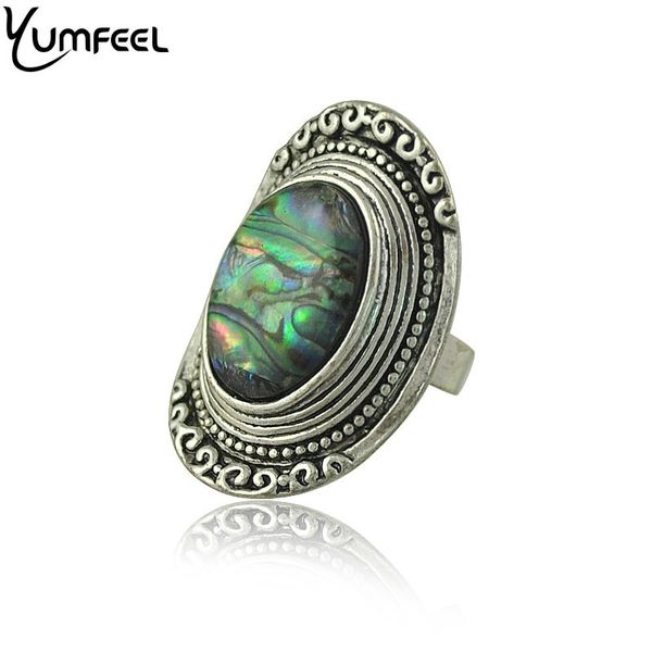 

yumfeel bohemia vintage jewelry rings for women zinc alloy with shell rings women boho, Golden;silver
