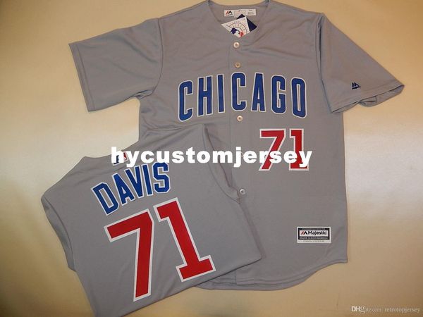 

custom chicago #71 wade davis cool base sewn baseball jersey new gray mens stitched jerseys big and tall size xs-6xl for sale