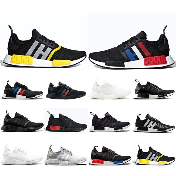 

2019 New R1 Running Shoes Thunder Bred OREO Runner Primeknit OG atmos Japan Triple black White Red Marble Classic Sports sneakers 36-45