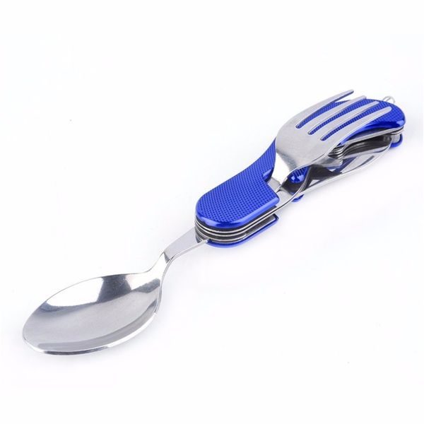 

outdoor camping portable fork knife tableware tools ,stainless steel 3 in1 multi-function folding spoon&fork knife travel sets