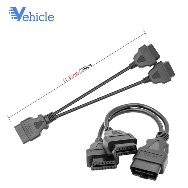 

2 in 1 converted cable obd2 extension cable standard obd2 16 pin universal diagnostic interface elm327 obd code reader