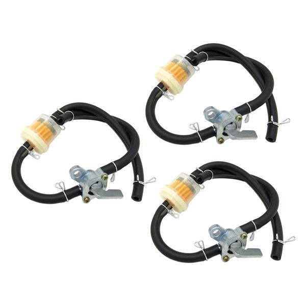 

3 pack motorbike fuel oil petrol line pipe hose on-off scooter universal