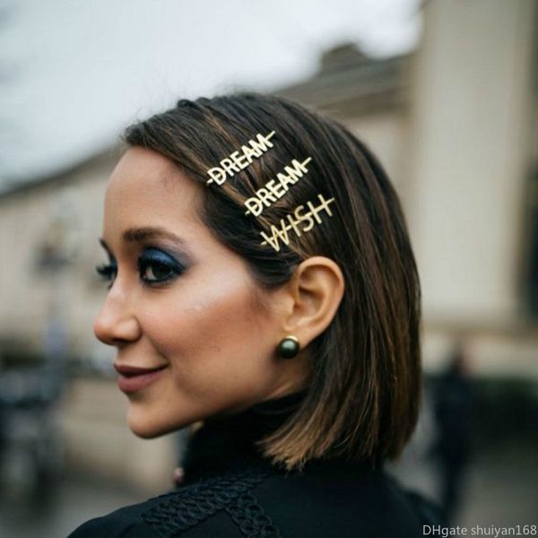 Buchstaben Haarspangen DREAM WISH Haarnadeln für Frauen Ins gleichen Absatz Mädchen Haarnadeln Haarspange Werkzeuge Party Mode Haarschmuck