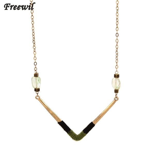 

gold color triangle pendant necklaces ethnic jewelry vintage long chain stone necklace women collier sne160267, Silver