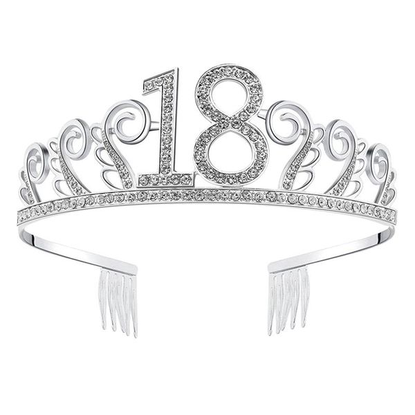 

beautiful new crystal rhinestone tiara princess crown birthday crowns silver diamante happy 18 21 30 40 50 60th birthday