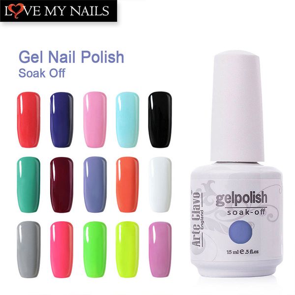 

arte clavo 15ml uv gel nail manicure uv nail polish winter color soak off gel polish permanent varnishes, Red;pink