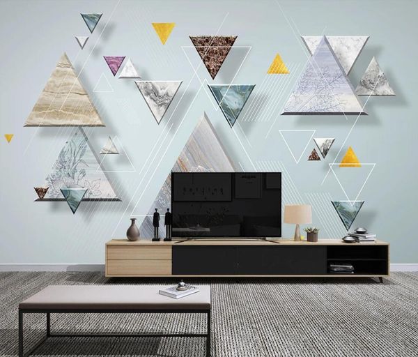 

marble wall mural art wall mural art painting contact paper 3d p wallpaper abstract triangle canvas print home decor