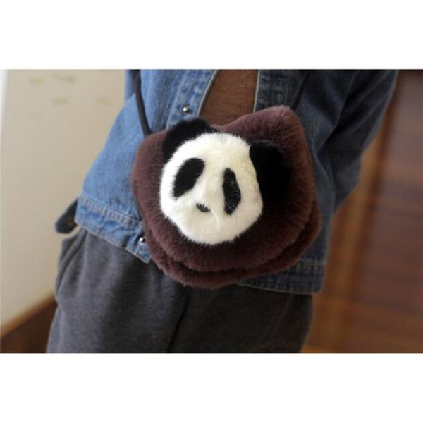 

lovely girls messenger bag 2020 cute plush panda cartoon kids small coin purses lovely baby children handbags shoulder bags