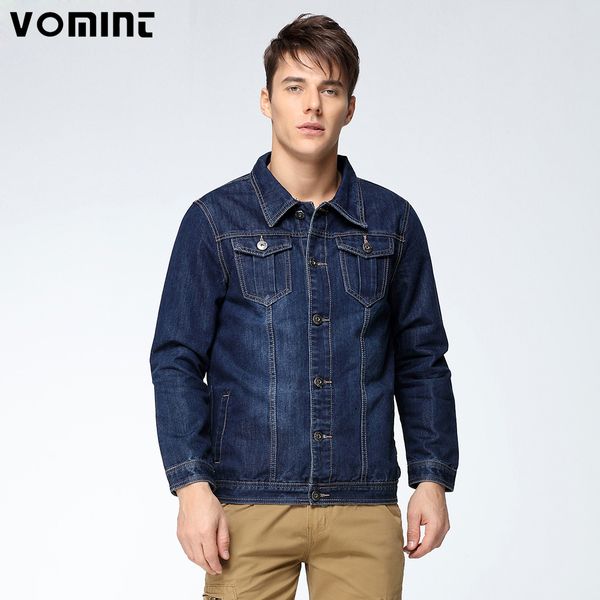 

vomint 2019 new mens denim jacket coat single breasted loose fit wash detail big men large size  4xl 5xl 6xl 7xl v7s1c001, Black;brown