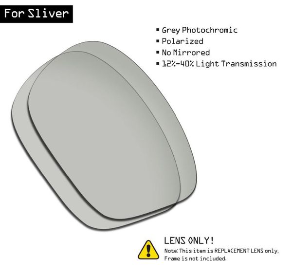

smartvlt polarized sunglasses replacement lenses for sliver - grey pchromic