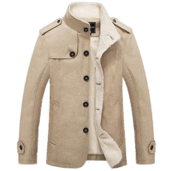 

new arrival winter wool jacket men casual stand collar thick warm thermal coat jackets cargo outwear fleece jacket 4xl clothes, Black;brown