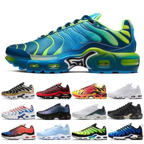 

2020 tn plus мужские кроссовки fréquence пакет выцветанию синий розовый разводили тройной белый черный мужской тренажёры спорт кроссовки раз