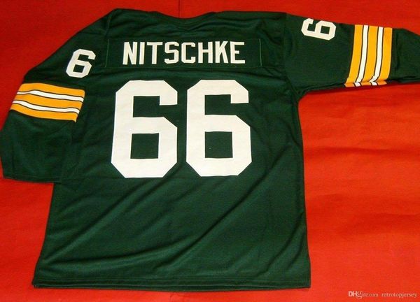 

retro #66 ray nitschke custom green 3/4 sleeve mitchell & ness jersey mens stitching s-5xl,6xl football jerseys running, Black;blue
