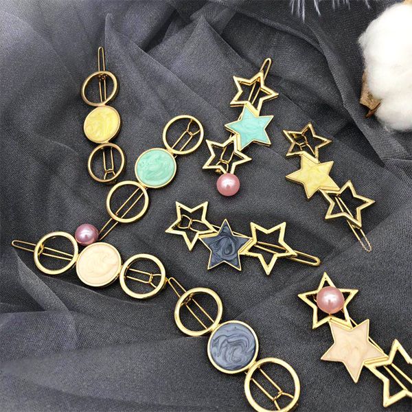 

women hairpins hair clips star bobby pins side clips barrettes headwear hairgrip hair tools fashion hairclip headdress jewelry gift, Golden;silver