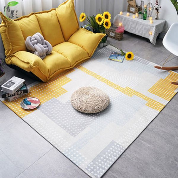

nordic style ultra-thin hairless chenille carpet rectangular stripe geometric floor mat