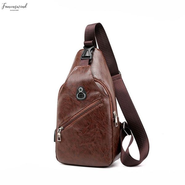 

men outdoor leather students sport pure color crossbody chest phone bag zipper anti theft sports messenger bag june 14