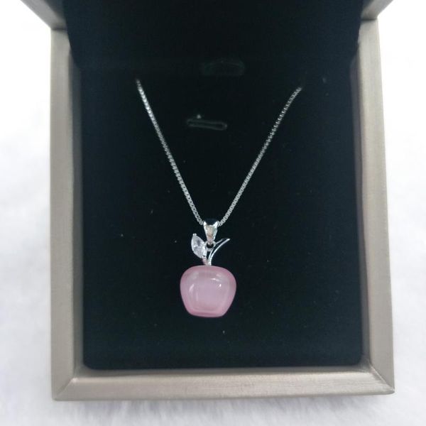 

classic fashion apple necklace beautiful fruit pendant clavicle chain girl jewelry original factory wholesale, Silver