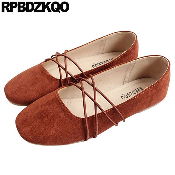 

chinese mary jane soft ballet flats women ballerina square toe roll up slip on shoes brown japanese designer china suede yellow, Black