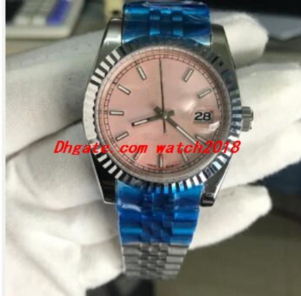 

multi-style link men watch 36mm 116200 white pink dial 2813 automatic stainless steel bracelet luxury watch ing, Slivery;brown