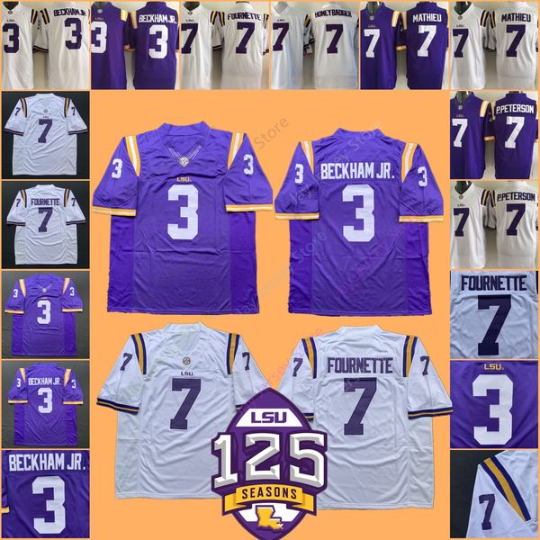 

College NCAA LSU Tigers Football Jersey Odell Beckham Jr HONEY BADGER Leonard Fournette Patrick Peterson Tyrann Mathieu