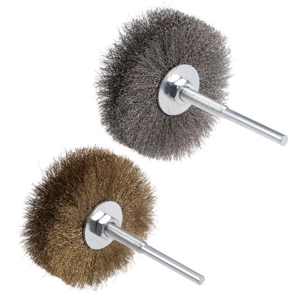 

uxcell wire wheel brush with shank bench stainless steel crimped for removing rust polishing metals for woodworking home us