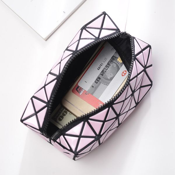

the new korean version of the portable miyake cosmetic bag travel storage bag holding a large-capacity stitching geometric patte