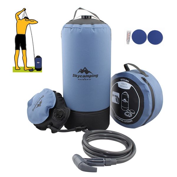 

11l pvc pressure shower with foot pump lightweight outdoor inflatable pressure shower water bag for camping hiking bath