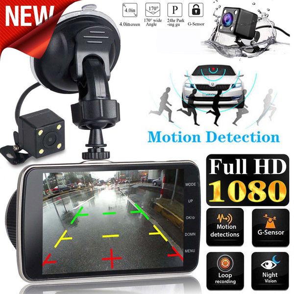 

2019 new arival 4 lcd ips dual lens car dash cam fhd 1080p dashboard camera 170 driving dvr cars