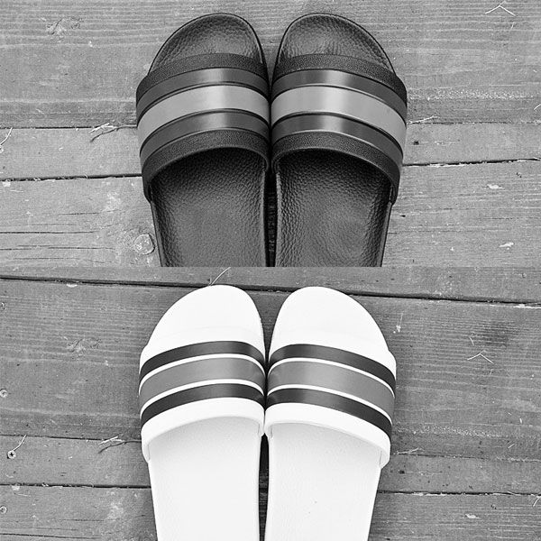 

designer men summer rubber sandals beach slide fashion scuffs slippers indoor shoes size, Black