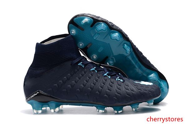 

высокое качество черный синий футбольные бутсы 100% оригинал hypervenom phantom iii df fg neymar мужские футбольные бутсы