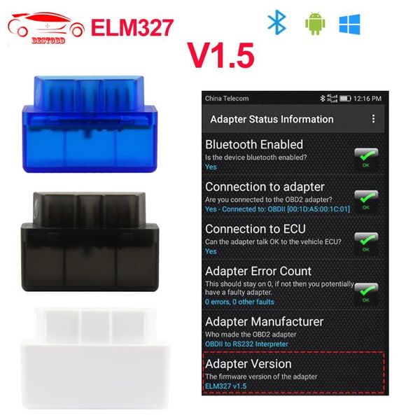 

super mini elm327 bluetooth v1.5 obd2 car diagnostic tool elm 327 bluetooth for android/windows for j1850/obdii protocol