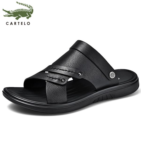 

cartelo men's shoes sandals waterproof and wear-resistant dual-use beach shoes wild young men's summer, Black